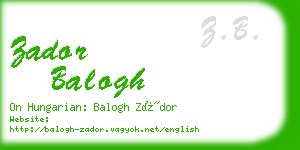 zador balogh business card